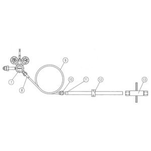 Wilhelmsen Unitor 520 Acetylene Regulator - 0-3bar 5100201 Drawing