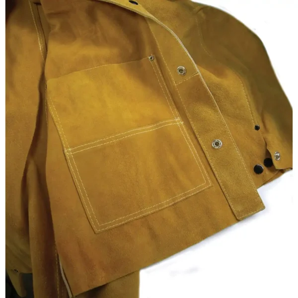 Starparts Texas Gold Leather Welders Jacket Pocket Detail