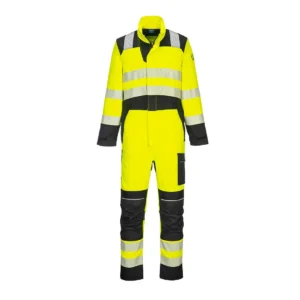 Portwest PW3 Flame Resistant Yellow & Black Hi-Vis Coverall FR507 Hero