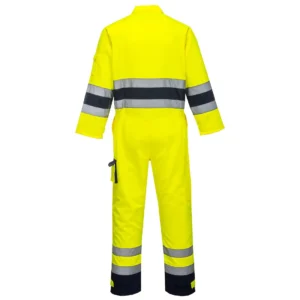Portwest TX55 Nantes Hi-Vis Contrast Work Coverall Yellow Back