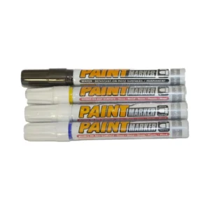 Permanent Paint Marker Pens - Black, Blue, Red, White, Yellow Hero